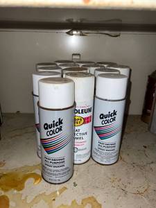 lot 2015 image: Lot of All White IndoorOutdoor Spray paint