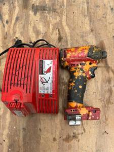 lot 1145 image: Milwaukee Power Plus II Fast Charger - and Milwaukee Fuel Brushless Hex Impact Driver