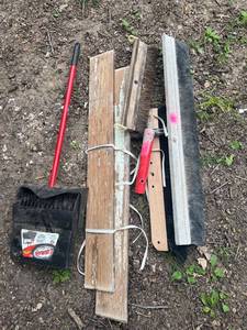 lot 1245 image: Lot of Concrete Float and Brush and Libman Dust Pan