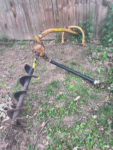 lot 1265 image: Post Hole Auger Attachment 9  3 point - PTO Driven