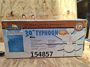 lot 3143 image: Typhoon 30 in White Ceiling Fan