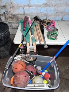lot 4510 image: Sports Goods Lot - Baseball - Basketball - Soccer - Tennis
