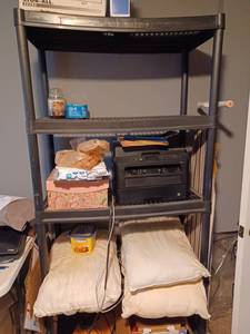 lot 6000 image: Office Storage Black Plastic Shelf - 35 x 18.5 x 71 - Contents of Shelf Not Included