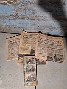 lot 4541 image: Lot of Vintage KC Star Newspapers
