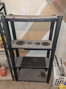 lot 4578 image: Black Plastic Shelf 29 x 12 x 52