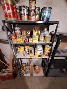 lot 4580 image: Black Metal Shelf 30 x 12 x 59 - Contents Not Included