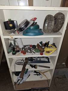 lot 4586 image: Metal Shelf - Contents Included