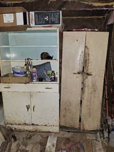 lot 4587 image: Lot of Two Metal Vintage Cabinets