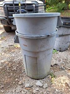 lot 1756 image: (2) Trash Barrels