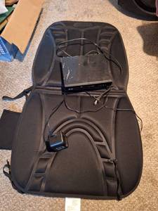 lot 1814 image: Comfort Massage Chair Cushion and DVD Player