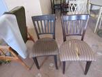 Pair Of Wood Frame Dining Chairs(Need Slight Repair)