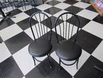 Lot Of (3) Black Metal Frame Chairs