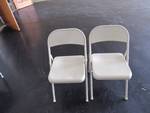 Pair Of Virtue Almond Folding Metal Chairs