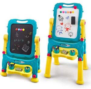 lot 53761 image: AVIASWIN Large Art Easel for Kids, Kid Art Double Sided Easel Standing Chalkboard and Magnetic Drawing Dry Erase Board Easel with Painting Supplies Accessories for Kid Aged 3-9 Years Old