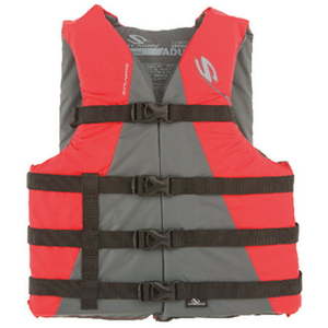lot 53764 image: Stearns Adult Unisex Classic Series Universal Life Jacket Flotation Vest Red