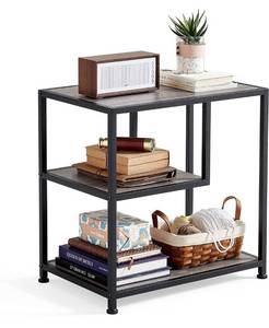lot 53784 image: Retail 65.99 LINSY HOME End Table, Side Table with 3-Tier Open Storage Shelves, Industrial Beside Table, Nightstand for Living Room, Bedroom, Balcony, and Office, Easy to Assembly, Greige