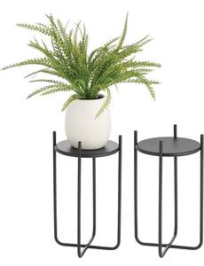 lot 53785 image: Retail 35.99 mDesign Metal Steel Modern 15 Inch Tall Plant Stand, Planter Holder, wModern Crisscross Design for Table, Floor Holds IndoorOutdoor Plants, Flower Pot - Omni Collection - 2 Pack - Matte Black