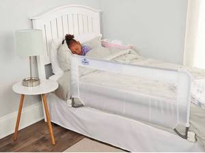 lot 53789 image: Retail 24.99 Regalo Swing Down Bed Rail Guard, with Reinforced Anchor Safety System