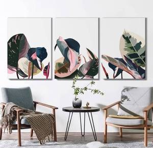 lot 53793 image: Retail 35.63 ArtbyHannah Botanical Canvas Wall Art with Tropical Palm Leaf Prints for Living Room, Bedroom, Ready to Hang, 3 Panels 16x24 Inch
