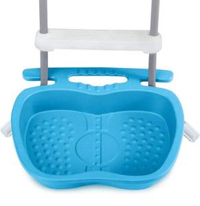 lot 53805 image: Summer Waves P5E001500 Outdoor Backyard 22.5 x 20 x 3.5 Inch Non Slip Pool Foot Bath Tray Accessory for In Ground and Above Ground Swimming Pools and Spas, Blue