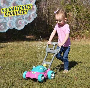lot 53814 image: Sunny Days Entertainment Bubble-N-Go Toy Lawn Mower with Refill Solution  Pink Bubble Blowing Toy - Maxx Bubbles