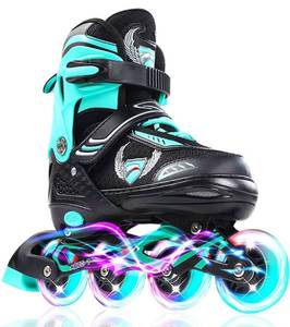 lot 53818 image: Retail 46.99 Inline Skates for Kids,Roller Blades,Adjustable Roller Skates with 4 Illuminating Pu Wheels,Outdoors Indoors Roller Blades for Boys Girls Beginners