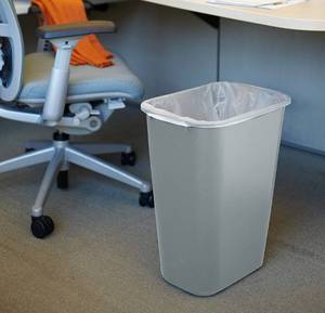 lot 53819 image: Rubbermaid Commercial Products 41QT10.25 GAL Wastebasket Trash Container, for HomeOfficeUnder Desk, Gray (FG295700GRAY)