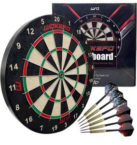 lot 53823 image: Bristle Dart Boards for Adults Steel Tip Dart Board Set, Professional Dartboard and Darts in Game RoomBarOffice, Regulation Size High Grade Sisal Dartboards with 6 18g Metal Tip Darts