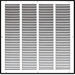 lot 53834 image: 20W x 20H Duct Opening Size Steel Return Air Grille (AGC Series) Vent Cover Grill for Sidewall and Ceiling, White  Outer Dimensions 21.75W X 21.75H for 20x20 Duct Opening