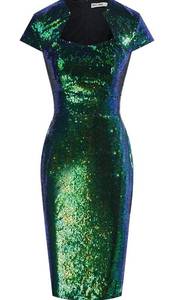 lot 53843 image: GRACE KARIN Womens 50s Vintage Pencil Dress Cap Sleeve Wiggle Dress CL7597