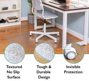 lot 53851 image: Amazon Basics Polycarbonate Office Chair Mat for Hard Floors - 47 x 59-Inch, Clear