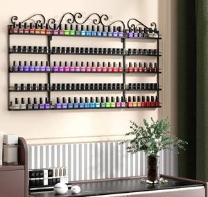 lot 53862 image: LASIEYO 5 Tier Nail Polish Racks, Nail Polish Racks for the Wall, Nail Polish Wall Rack Nail Polish Bottles  Essential Oil Storage Display Nail Polish Rack (170-200 Bottles - Black)
