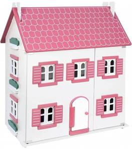 lot 53867 image: Classic Cottage Dollhouse, 3 Level 5 Rooms, 24 L x 12 W x 27 H