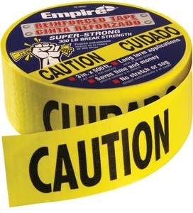 lot 53869 image: Empire Level 76-0600 Safety Barricade Tape, Caution, 3 x 500, Yellow