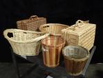 wicker and wooden basket set