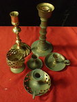 Antique Metal Candle Holders and Sticks
