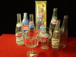 Collectible antique Pepsi Glass bottles and cups