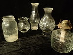 Antique Lamp and glassware