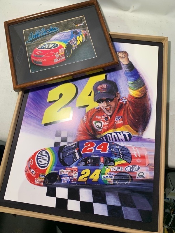 lot 138 image: Jeff Gordon Art Bundle 8x9.5 DuPont No.24 Nascar Picture & 18x24 Jeff Gordon Poster