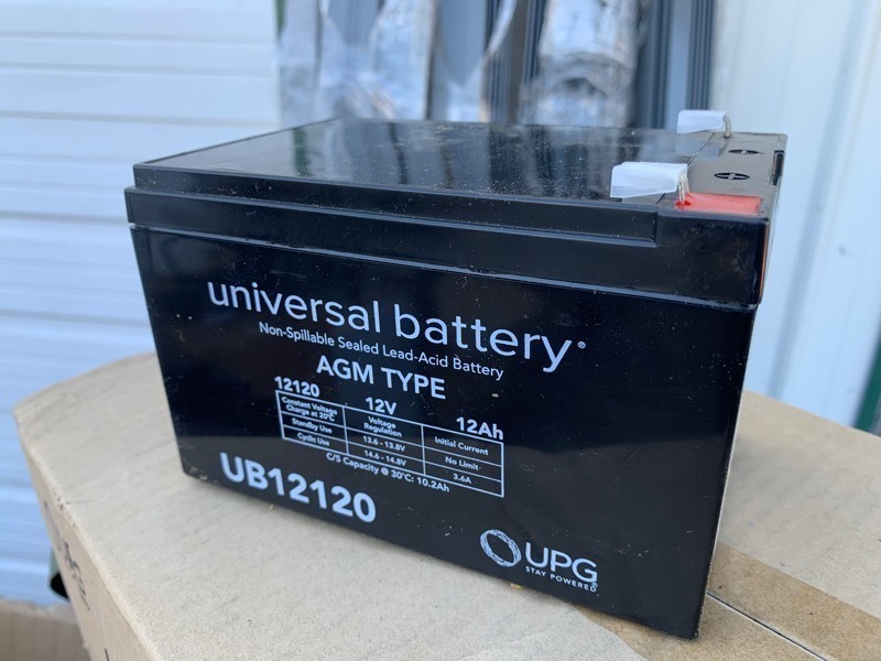 lot 192 image: New Universal Sealed Lead Acid AGM Type UB12120 Battery