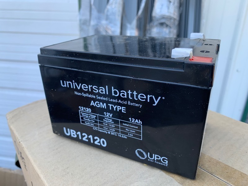 lot 193 image: New Universal Sealed Lead Acid AGM Type UB12120 Battery