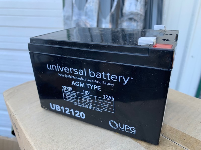 lot 194 image: New Universal Sealed Lead Acid AGM Type UB12120 Battery