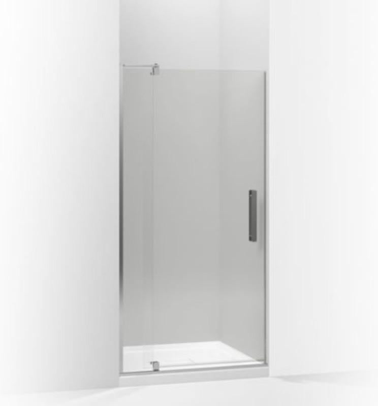 lot 21 image: New Kohler 707516-L-SHP Revel 516 Pivot Thick Crystal Clear Glass Shower Door 74x36