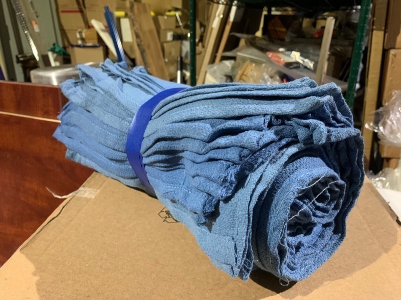 lot 222 image: 20pc Bundle of 24x14 Shop Towels, Blue