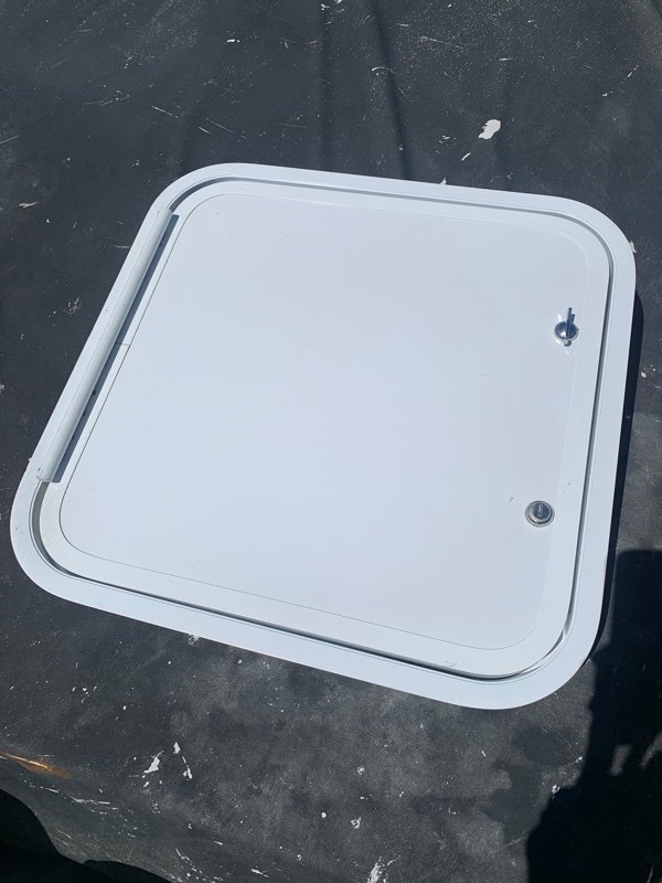 lot 267 image: New Locking RVBoat Latch Door Cover 20.5x21