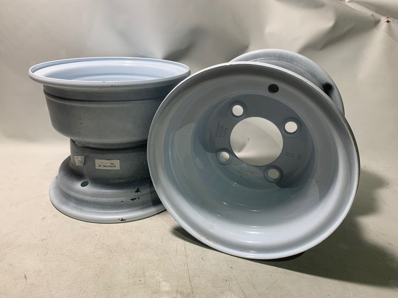 lot 272 image: 2 New 8x9 Heavy Duty Trailer Gold Cart Tire Rims