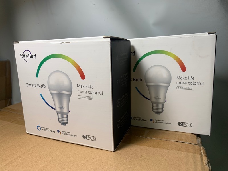 lot 143 image: 2 New 2 Packs of NiteBird Google Assistant Smart Bulbs (4 Total)