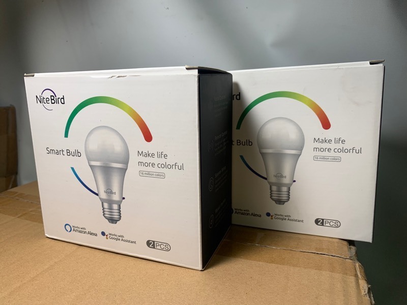 lot 145 image: 2 New 2 Packs of NiteBird Google Assistant Smart Bulbs (4 Total)