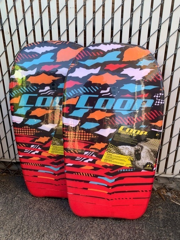lot 147 image: 2 New Coop Hydro Pipe Series 33 Boogie Boards, Red