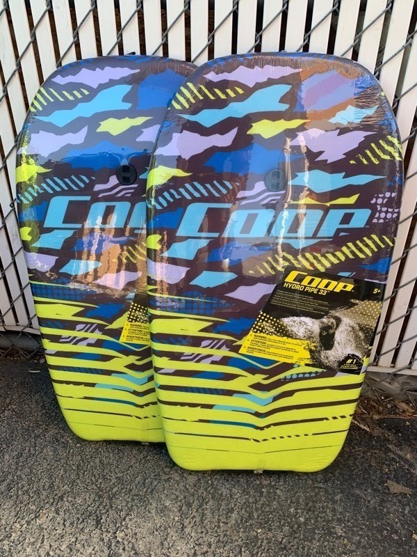 lot 149 image: 2 New Coop Hydro Pipe Series 33 Boogie Boards, Yellow